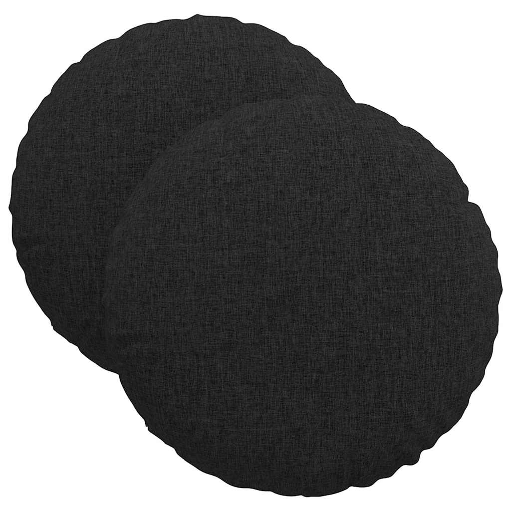 Cuscini per Seduta 2 pcs Nero Ø40 x 13 cm Tessuto | homemem39