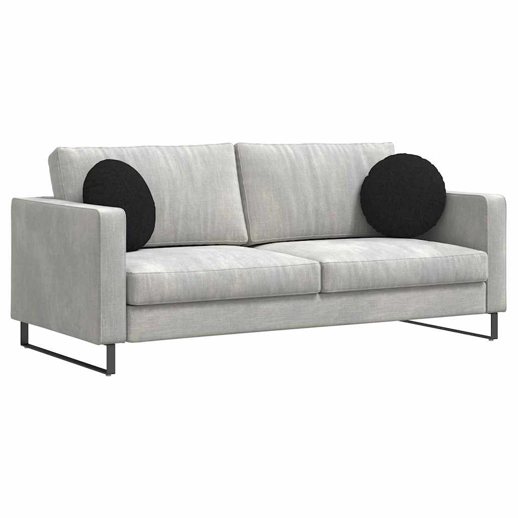 Cuscini per Seduta 2 pcs Nero Ø40 x 13 cm Tessuto