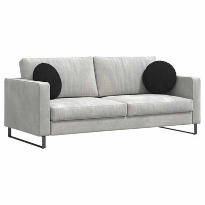 Cuscini per Seduta 2 pcs Nero Ø40 x 13 cm Tessuto