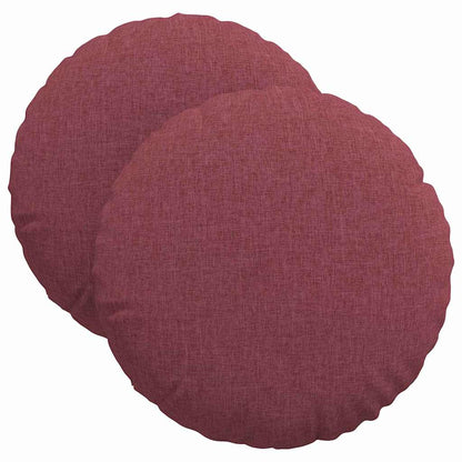 Cuscini per Seduta 2 pcs Rosso Vino Ø40 x 13 cm Tessuto