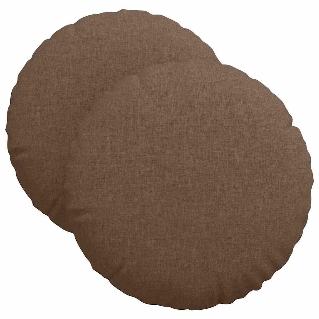 Cuscini per Seduta 2 pcs Marrone Ø40 x 13 cm Tessuto
