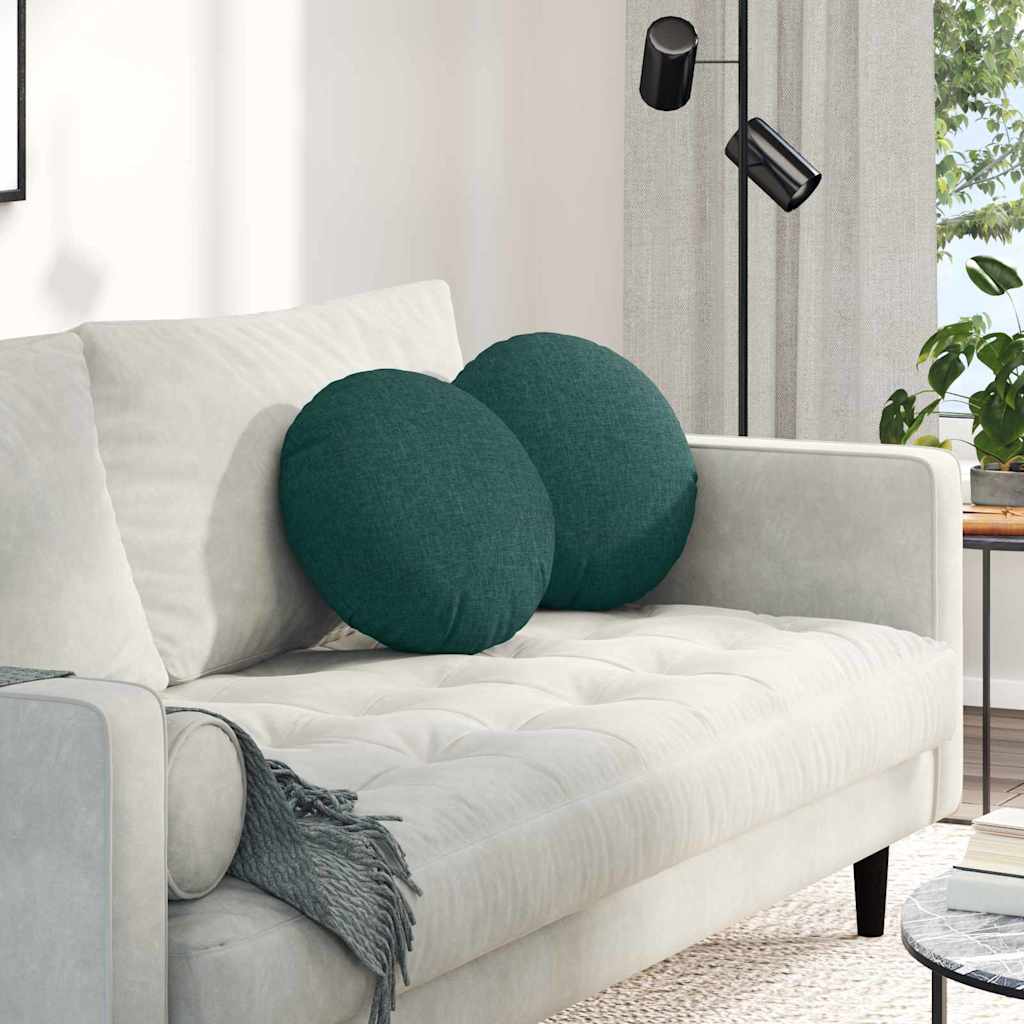 Cuscini per Seduta 2 pcs Verde Scuro Ø40 x 13 cm Tessuto | homemem39