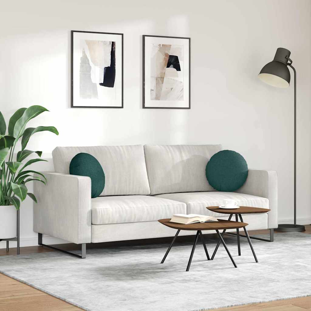 Cuscini per Seduta 2 pcs Verde Scuro Ø40 x 13 cm Tessuto | homemem39