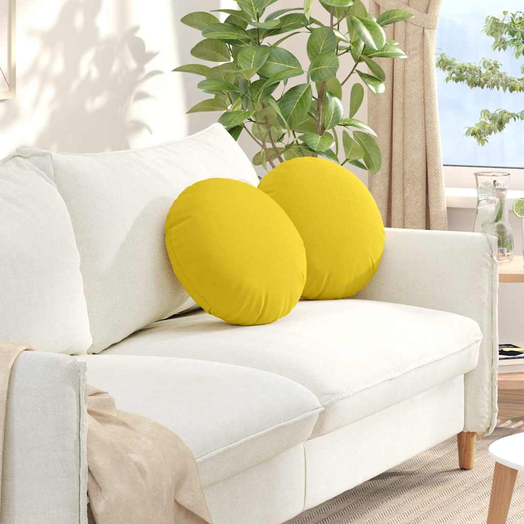 Cuscini per Seduta 2 pcs Giallo Chiaro Ø40 x 13 cm Tessuto | homemem39