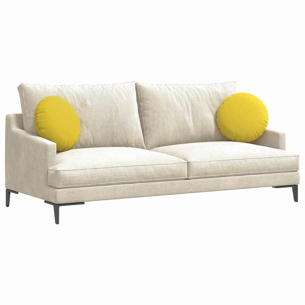 Cuscini per Seduta 2 pcs Giallo Chiaro Ø40 x 13 cm Tessuto | homemem39