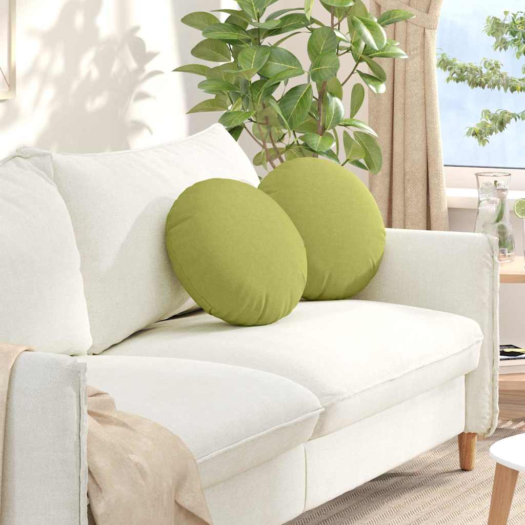 Cuscini per Seduta 2 pcs Verde chiaro Ø40 x 13 cm Tessuto | homemem39