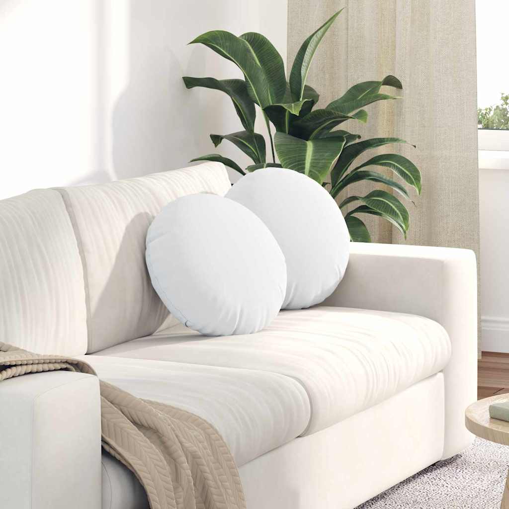Cuscini per Seduta 2 pcs Bianco Ø40 x 13 cm Tessuto