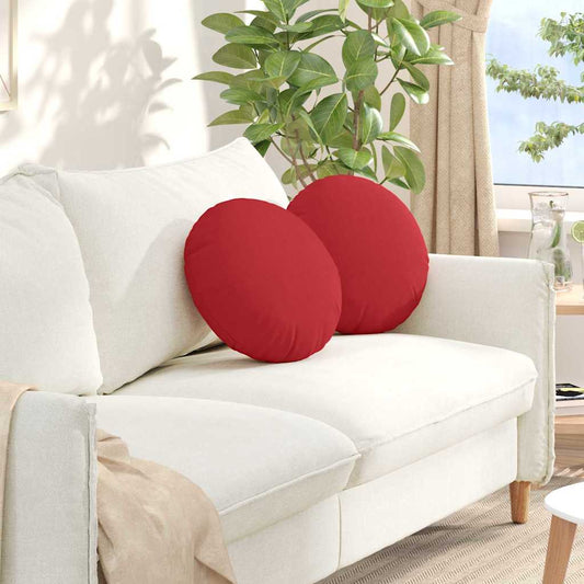 Cuscini per Seduta 2 pcs Rosso Ø40 x 13 cm Tessuto | homemem39