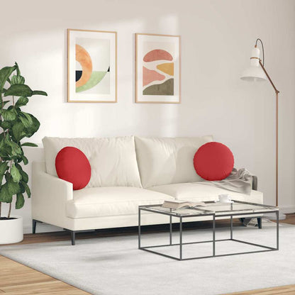 Cuscini per Seduta 2 pcs Rosso Ø40 x 13 cm Tessuto | homemem39