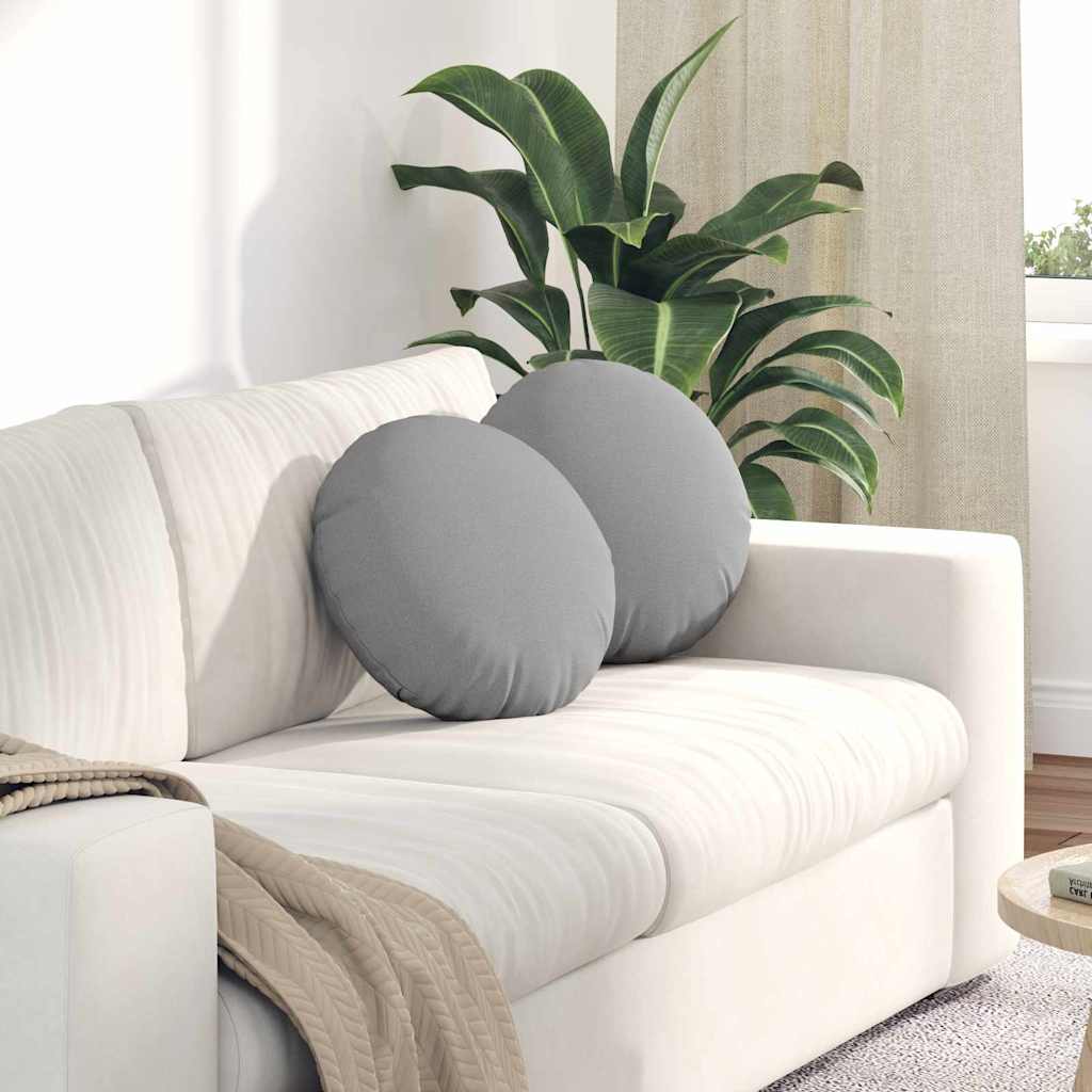 Cuscini per Seduta 2 pcs Grigio Nuvola Ø40 x 13 cm Tessuto