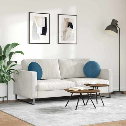 Cuscini per Seduta 2 pcs Blu Ø 40 x 13 cm Velluto | homemem39