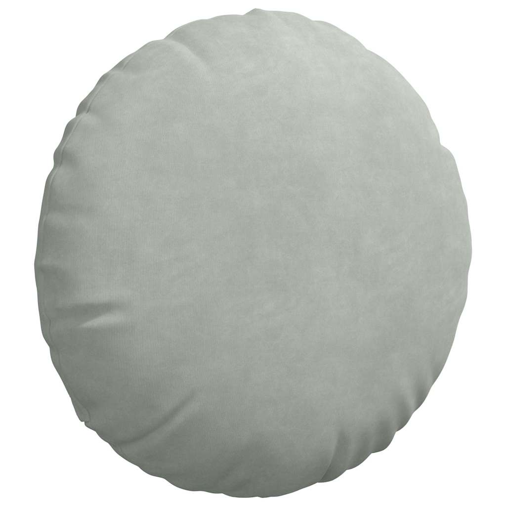 Cuscini per Seduta 2 pcs Grigio chiaro Ø 40 x 13 cm Velluto | homemem39