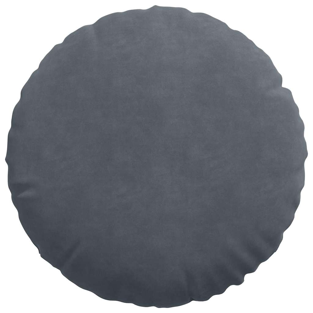 Cuscini per Seduta 2 pcs Grigio scuro Ø 40 x 13 cm Velluto | homemem39