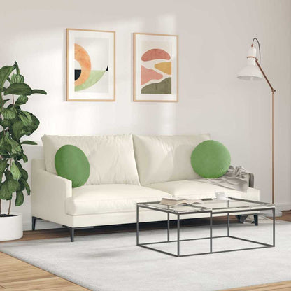 Cuscini per Seduta 2 pcs Verde chiaro Ø 40 x 13 cm Velluto | homemem39