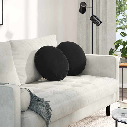 Cuscini per Seduta 2 pcs Nero Ø 40 x 13 cm Velluto