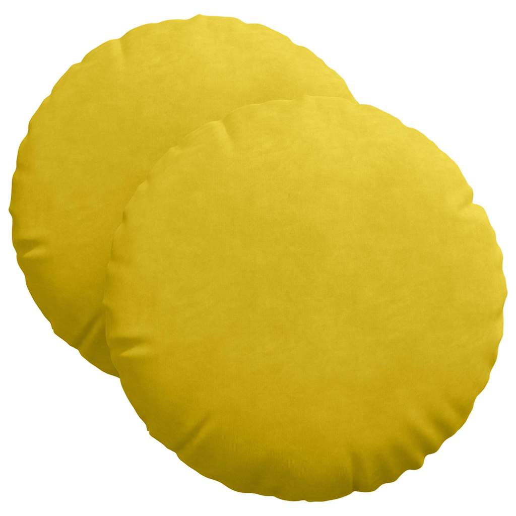 Cuscini per Seduta 2 pcs Giallo Ø 40 x 13 cm Velluto | homemem39