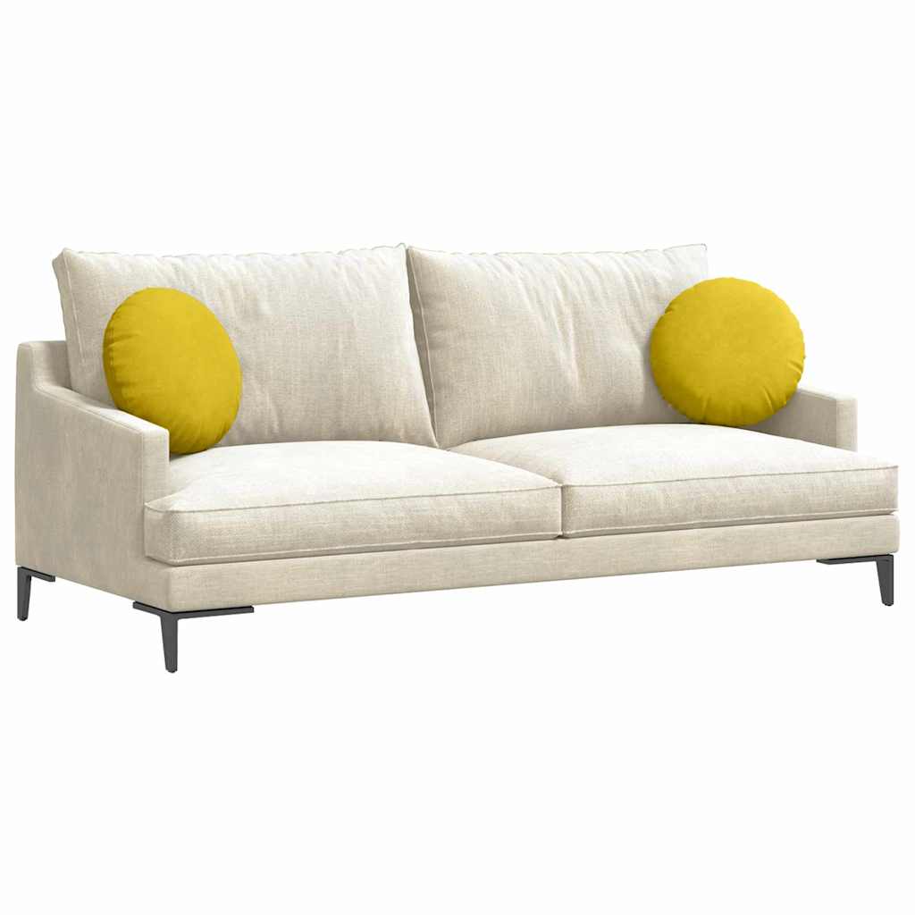 Cuscini per Seduta 2 pcs Giallo Ø 40 x 13 cm Velluto | homemem39