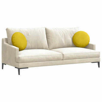 Cuscini per Seduta 2 pcs Giallo Ø 40 x 13 cm Velluto