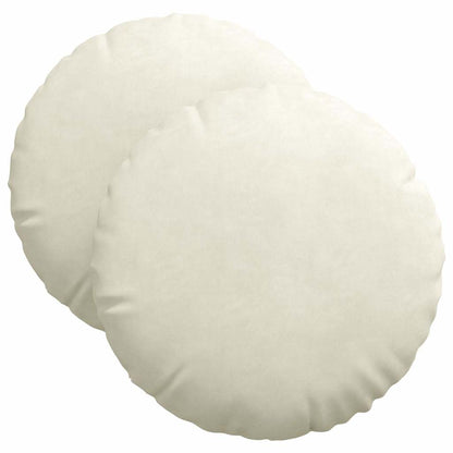 Cuscini per Seduta 2 pcs Crema Ø 40 x 13 cm Velluto