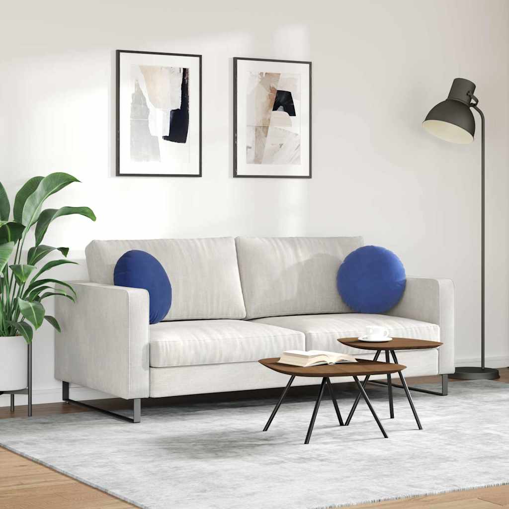 Cuscini per Seduta 2 pcs Blu Polizia Ø 40 x 13 cm Velluto | homemem39