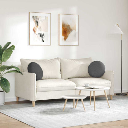 Cuscini per Seduta 2 pcs Grigio scuro Ø 40 cm Tessuto in Cords | homemem39