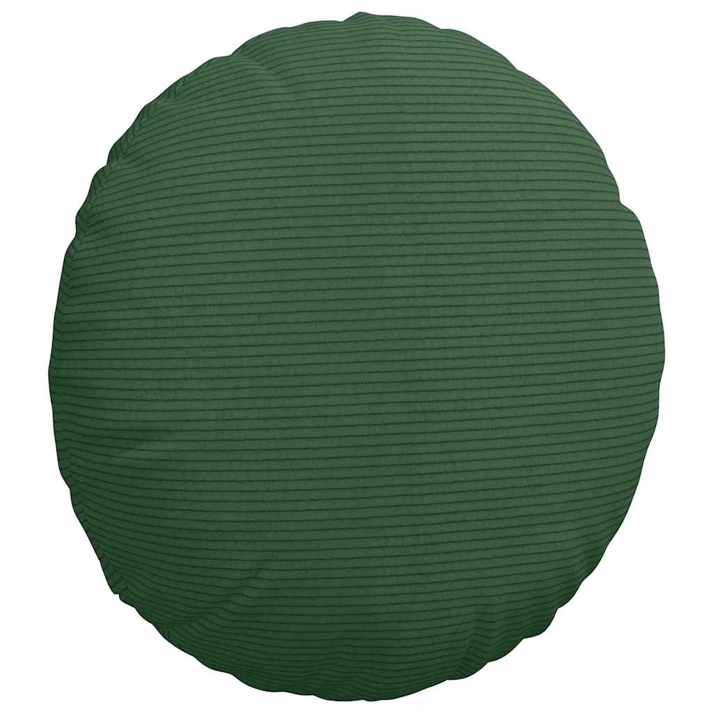 Cuscini per Seduta 2 pcs Verde Scuro Ø 40 cm Tessuto in Cords | homemem39