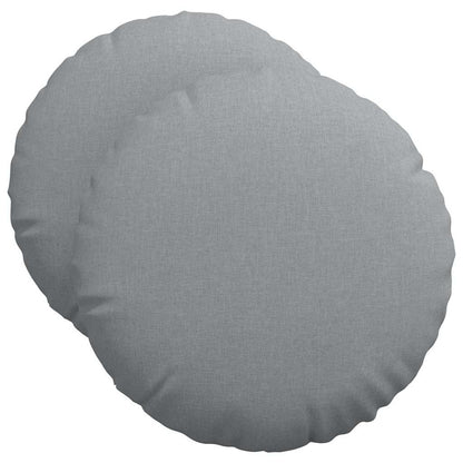 Cuscini per Seduta 2 pcs Grigio chiaro Ø50 x 19 cm Tessuto | homemem39