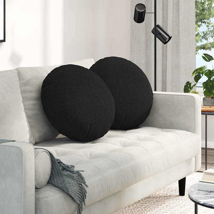 Cuscini per Seduta 2 pcs Nero Ø50 x 19 cm Tessuto | homemem39