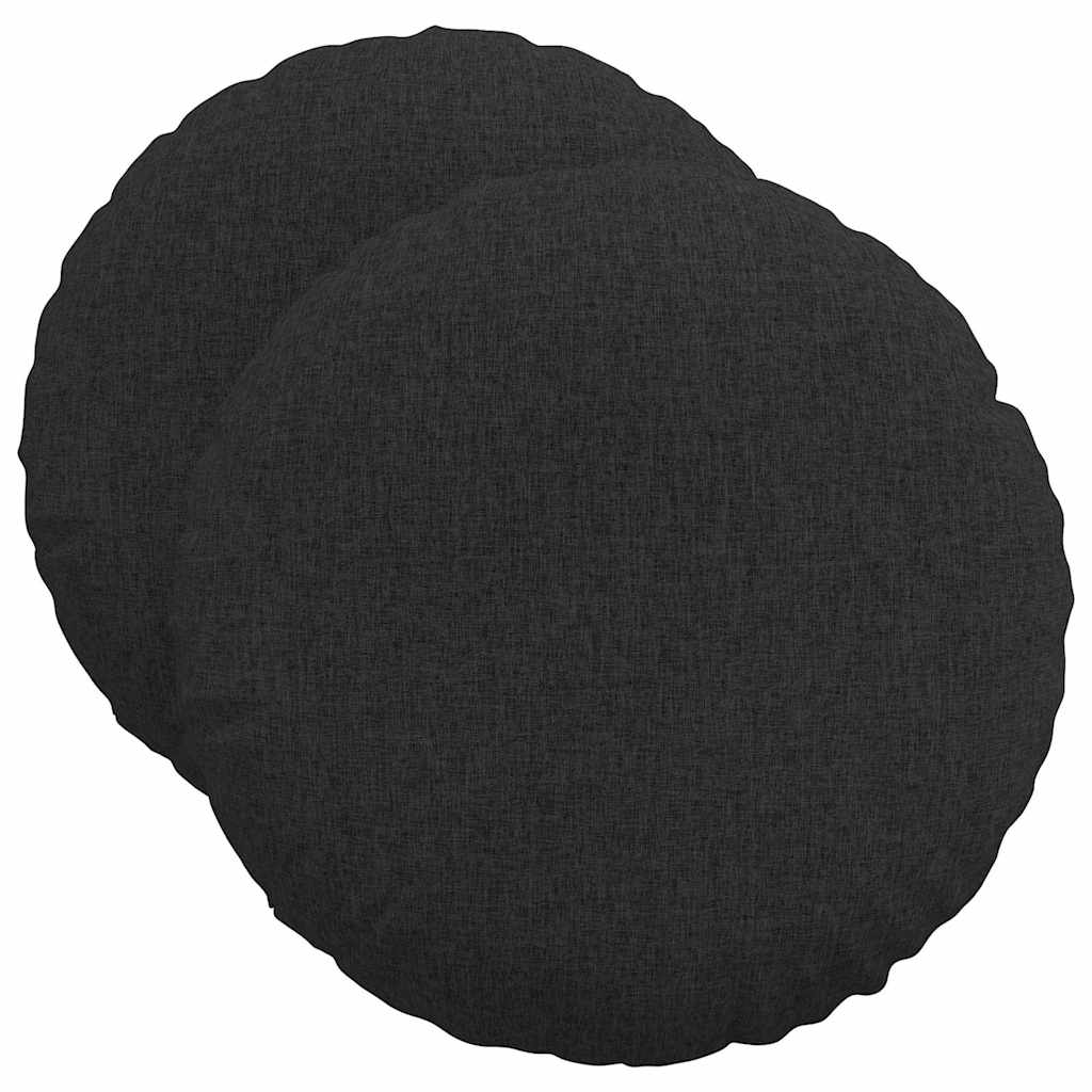 Cuscini per Seduta 2 pcs Nero Ø50 x 19 cm Tessuto | homemem39