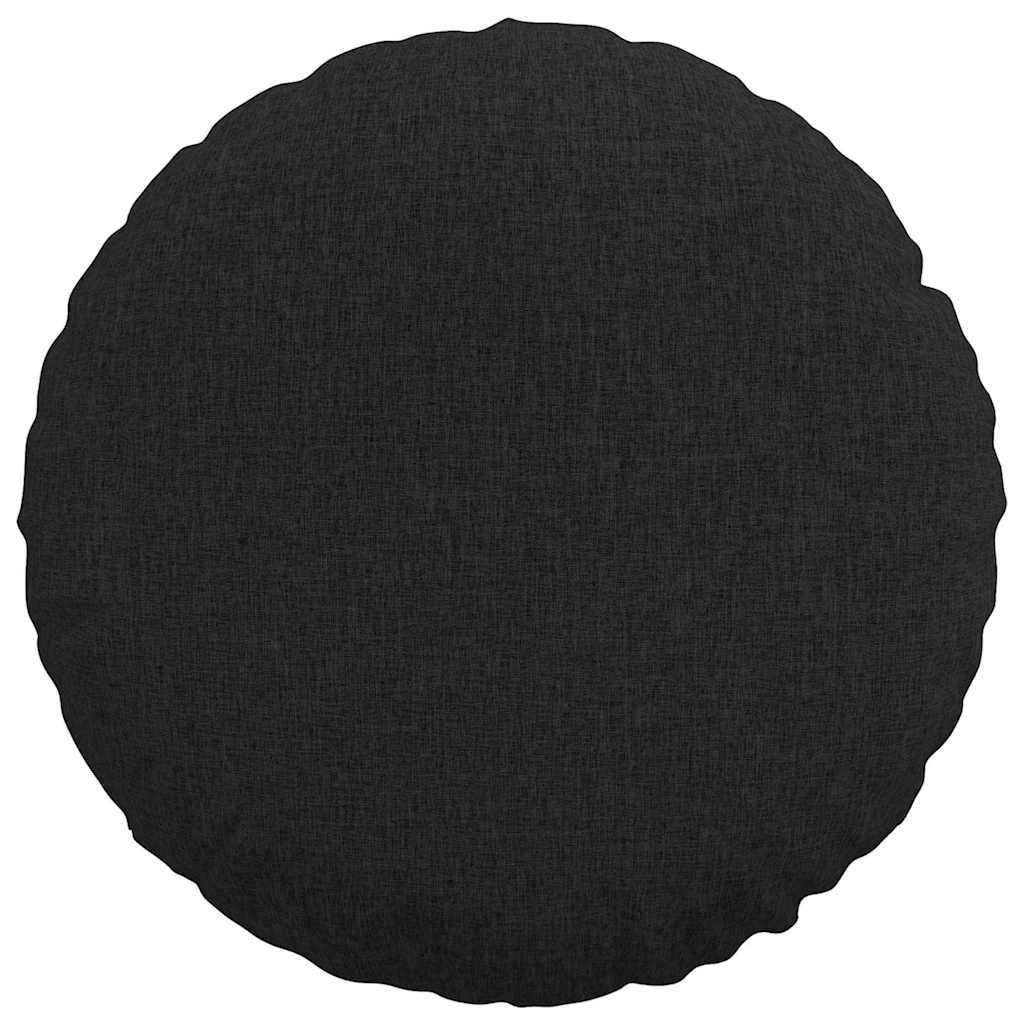 Cuscini per Seduta 2 pcs Nero Ø50 x 19 cm Tessuto | homemem39
