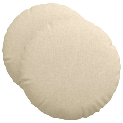 Cuscini per Seduta 2 pcs Crema Ø50 x 19 cm Tessuto | homemem39