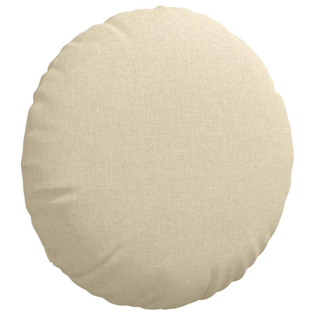 Cuscini per Seduta 2 pcs Crema Ø50 x 19 cm Tessuto
