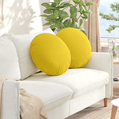 Cuscini per Seduta 2 pcs Giallo Chiaro Ø50 x 19 cm Tessuto