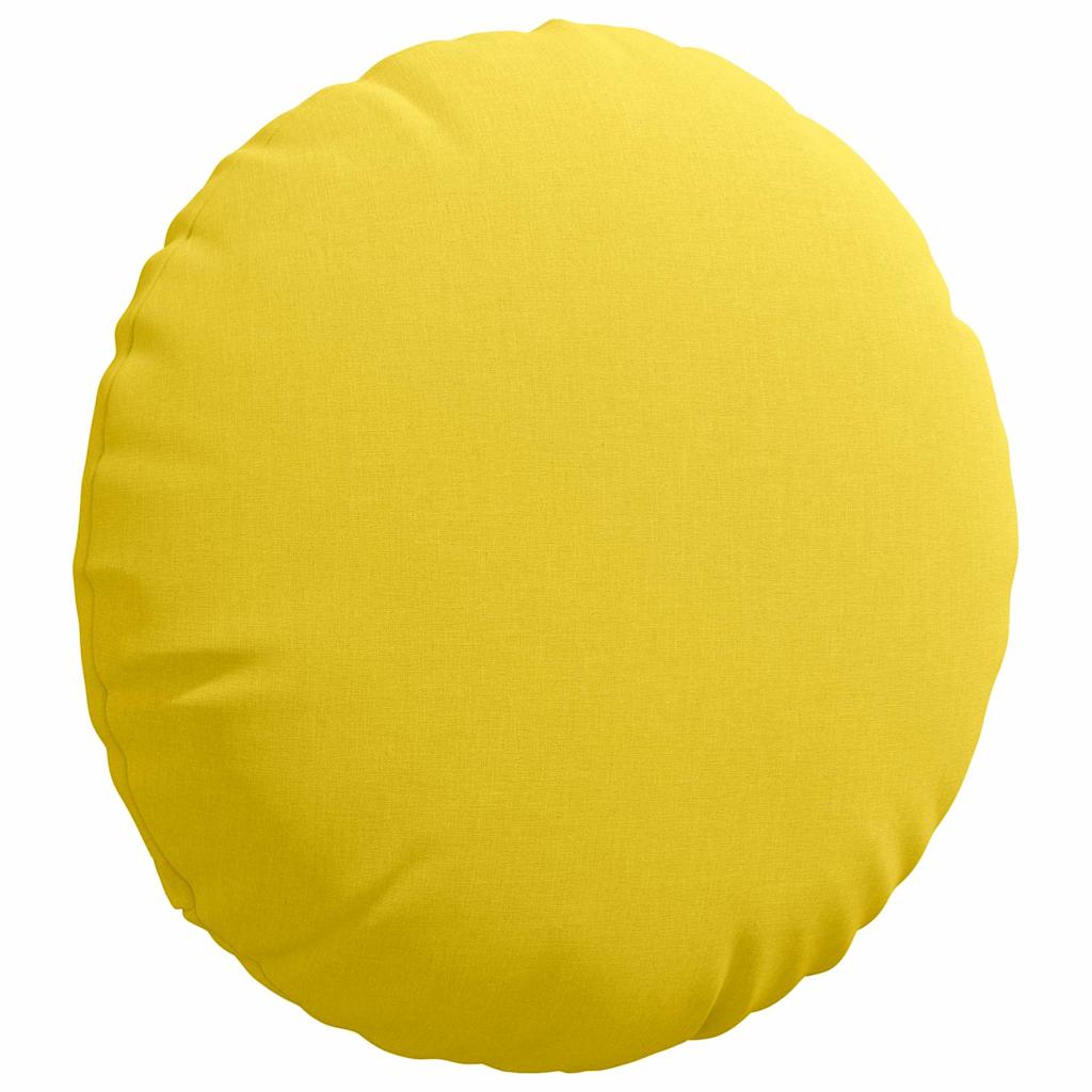 Cuscini per Seduta 2 pcs Giallo Chiaro Ø50 x 19 cm Tessuto | homemem39