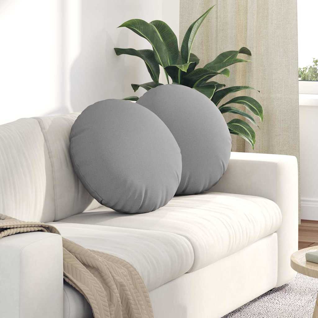 Cuscini per Seduta 2 pcs Grigio Nuvola Ø50 x 19 cm Tessuto | homemem39
