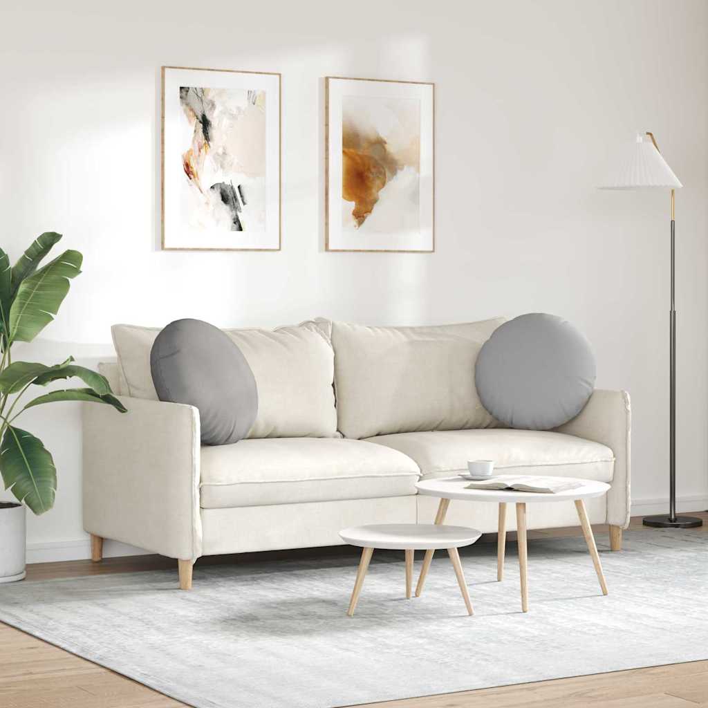 Cuscini per Seduta 2 pcs Grigio Nuvola Ø50 x 19 cm Tessuto | homemem39