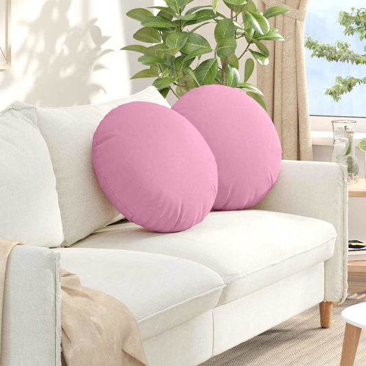 Cuscini per Seduta 2 pcs Rosa Ø50 x 19 cm Tessuto | homemem39