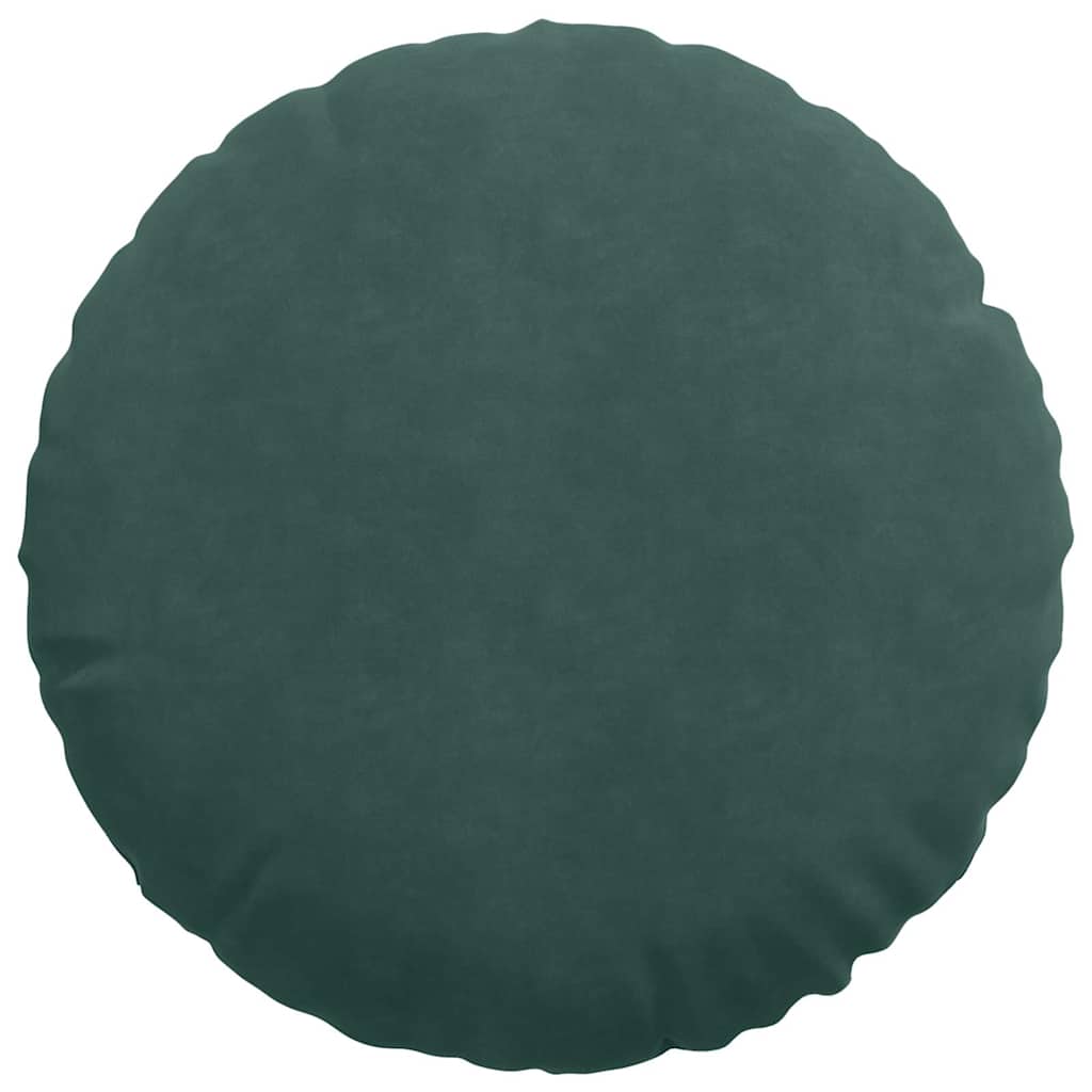 Cuscini per Seduta 2 pcs Verde Scuro Ø50 x 19 cm Velluto | homemem39