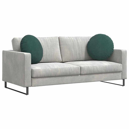 Cuscini per Seduta 2 pcs Verde Scuro Ø50 x 19 cm Velluto