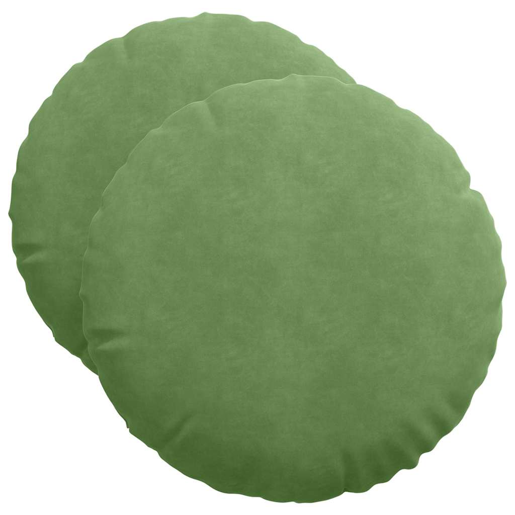 Cuscini per Seduta 2 pcs Verde chiaro Ø50 x 19 cm Velluto | homemem39