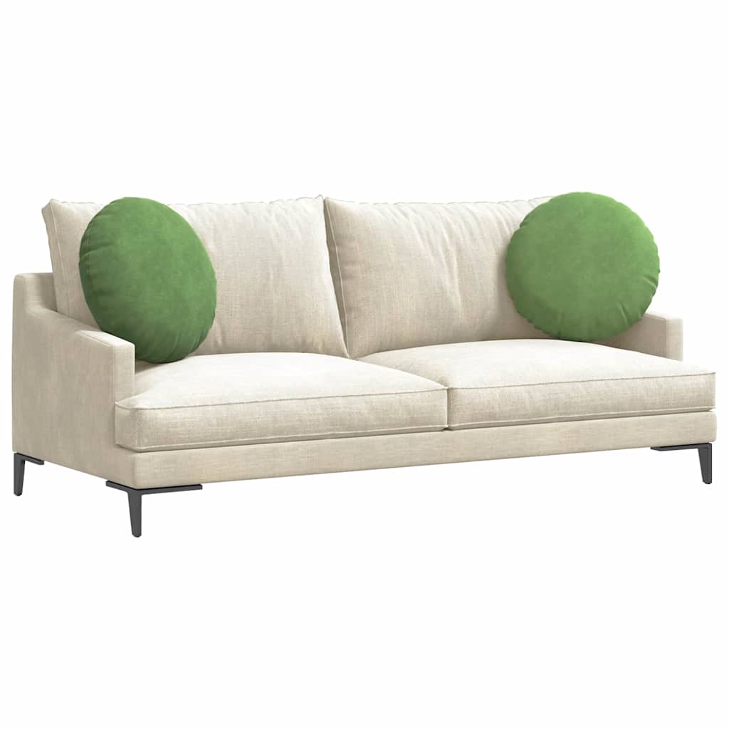 Cuscini per Seduta 2 pcs Verde chiaro Ø50 x 19 cm Velluto | homemem39