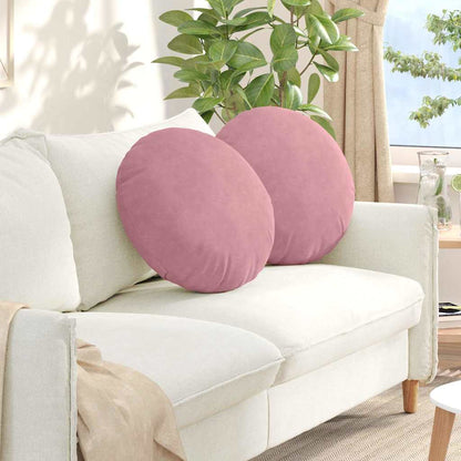 Cuscini per Seduta 2 pcs Rosa Ø50 x 19 cm Velluto | homemem39