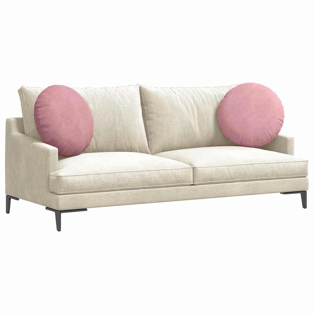 Cuscini per Seduta 2 pcs Rosa Ø50 x 19 cm Velluto | homemem39