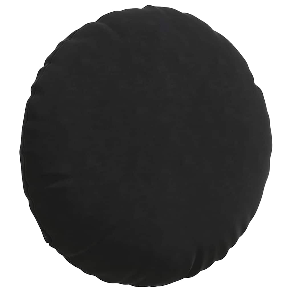 Cuscini per Seduta 2 pcs Nero Ø50 x 19 cm Velluto