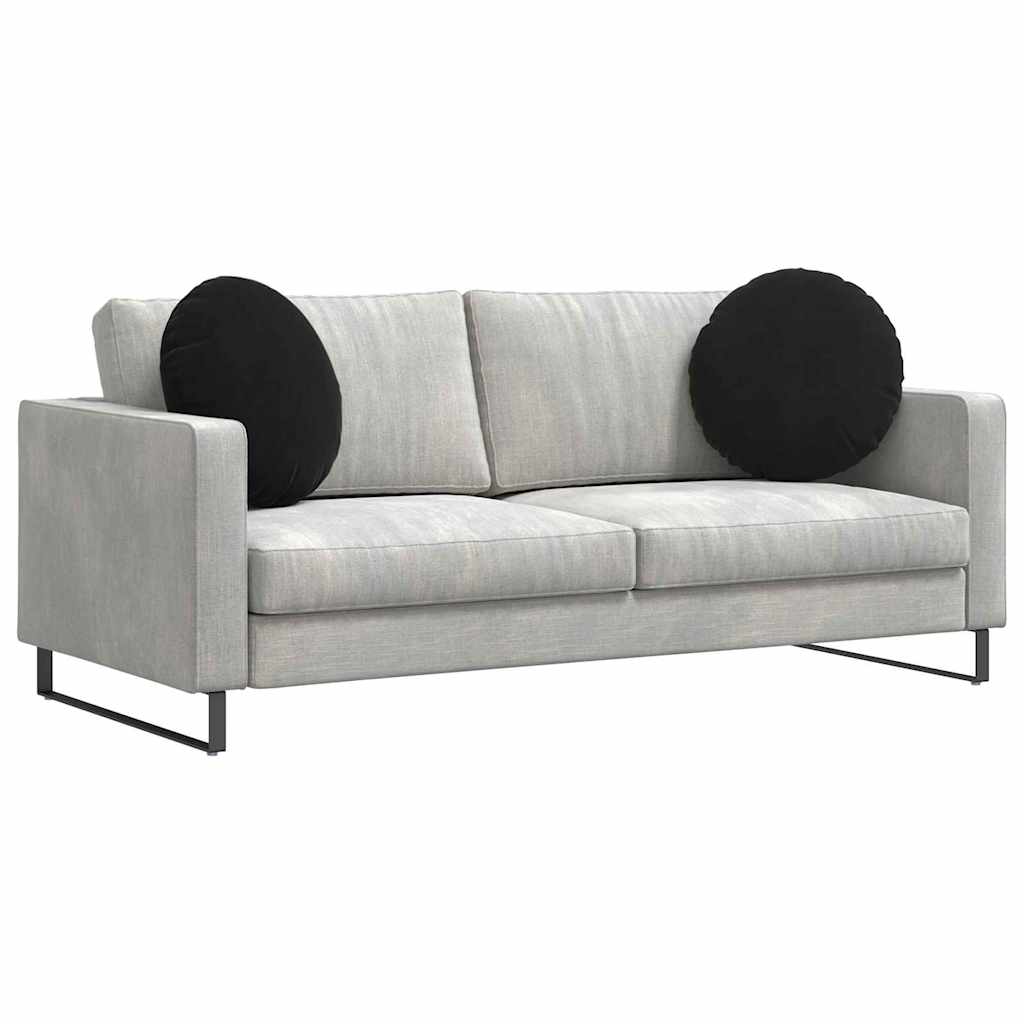Cuscini per Seduta 2 pcs Nero Ø50 x 19 cm Velluto | homemem39