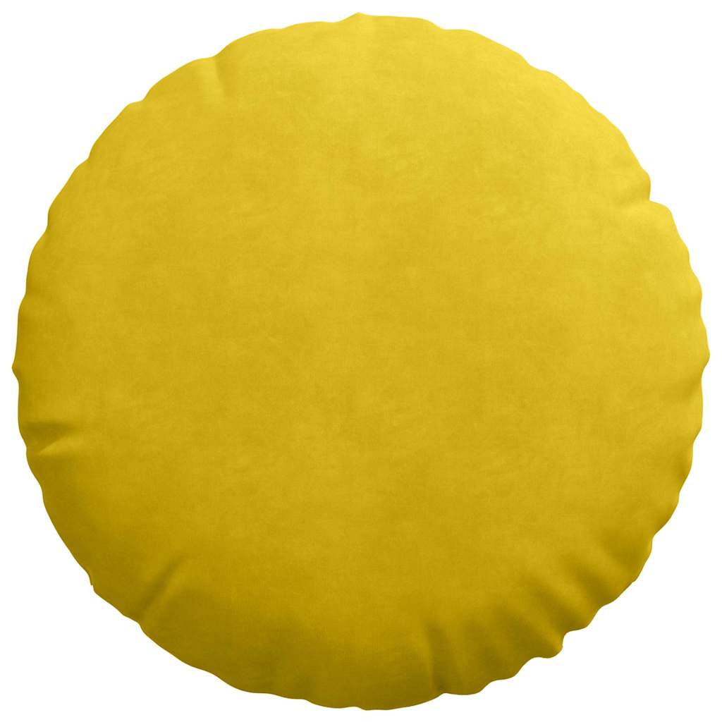 Cuscini per Seduta 2 pcs Giallo Ø50 x 19 cm Velluto | homemem39