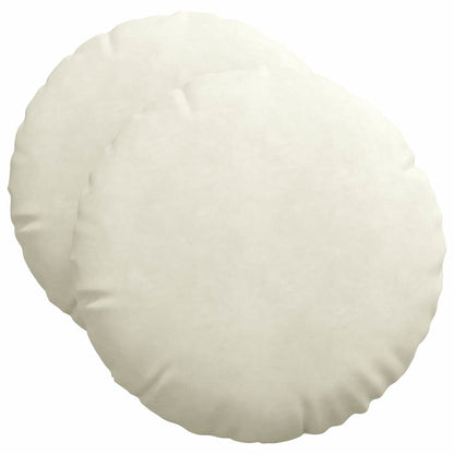 Cuscini per Seduta 2 pcs Crema Ø50 x 19 cm Velluto | homemem39