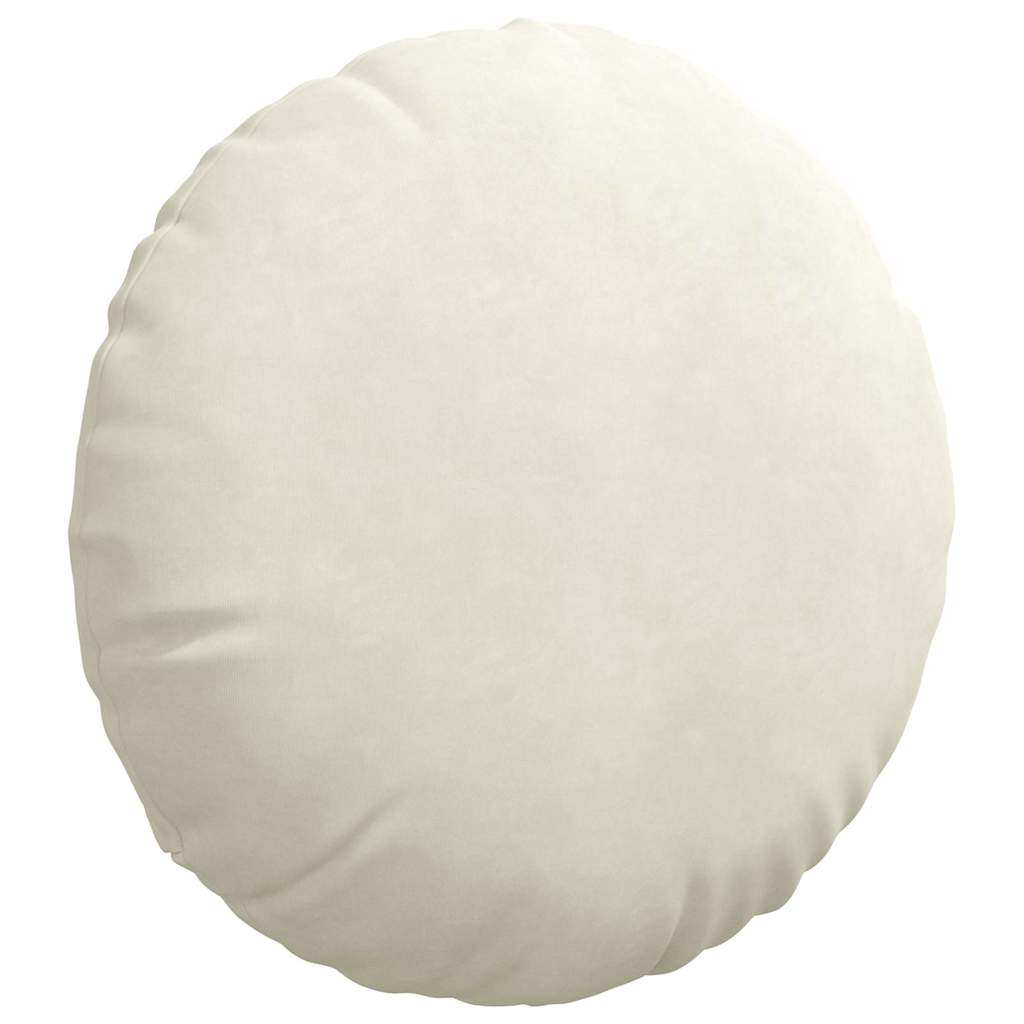 Cuscini per Seduta 2 pcs Crema Ø50 x 19 cm Velluto