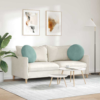 Cuscini per Seduta 2 pcs Verde Mare Ø50 x 19 cm Velluto | homemem39