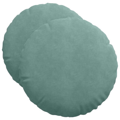 Cuscini per Seduta 2 pcs Verde Mare Ø50 x 19 cm Velluto | homemem39